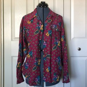 Lizwear by Liz Claiborne Magenta Button-up Blouse